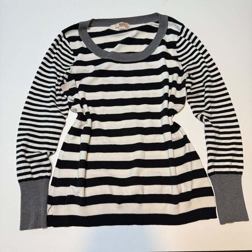 Vintage Y2K Route 66 Grunge Emo Alternative Scene Whimsigoth Striped Sweater